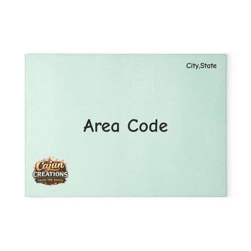 Personalized Area Code Glass Cutting Board